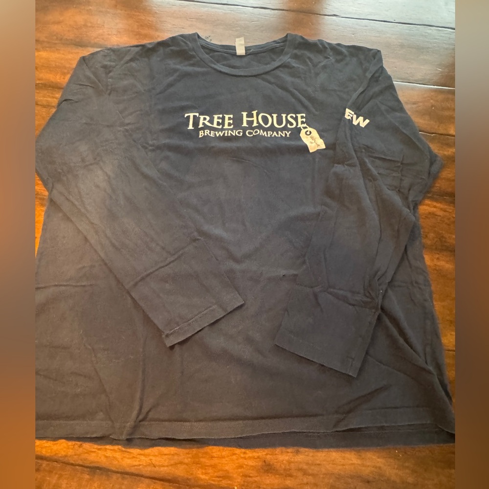 Treehouse Brewing Navy Long Sleeved Crew Tee- Size XXL